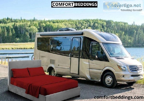 Get Burgundy Short Queen Sheets for RV by Comfort Beddings