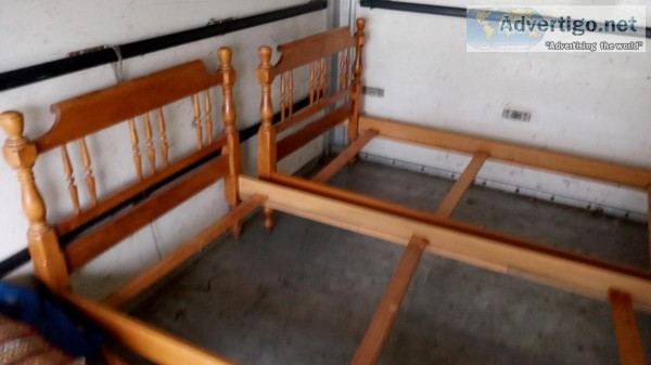 2 twin headboard and footboard with slats frame sets