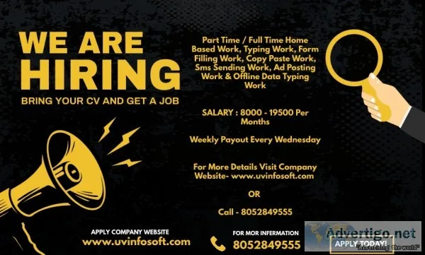 Home based jobs for fresher and college students