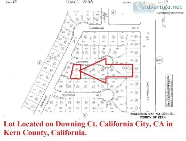 LOT IN CALIFORNIA CITY LOCATED ON DOWNING CT KERN COUNTY STATE O