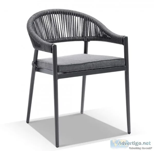 Finley Outdoor Aluminium and Rope Stackable Dining Chair