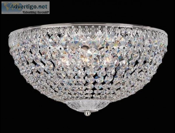 Schonbek 1564 Petit Crystal 5 Lights 14 inch Flush Mount  Luxury