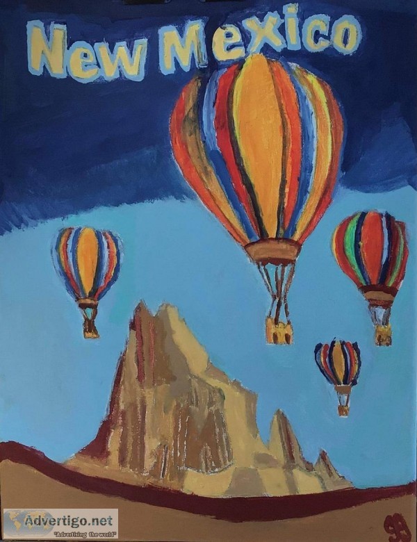 New Mexico Hot Air Balloon &ndash 11&Prime x 14&Prime Canvas Pai