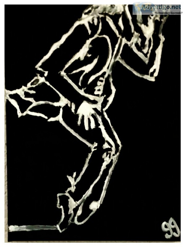 Michael Jackson 9" x 12" Canvas Painting