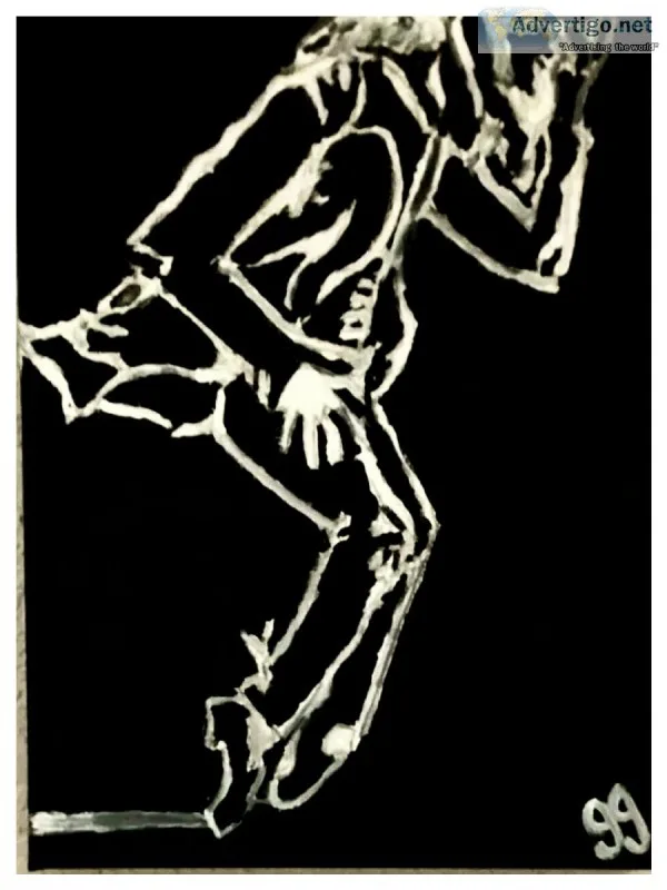 Michael Jackson 9&quot x 12&quot Canvas Painting