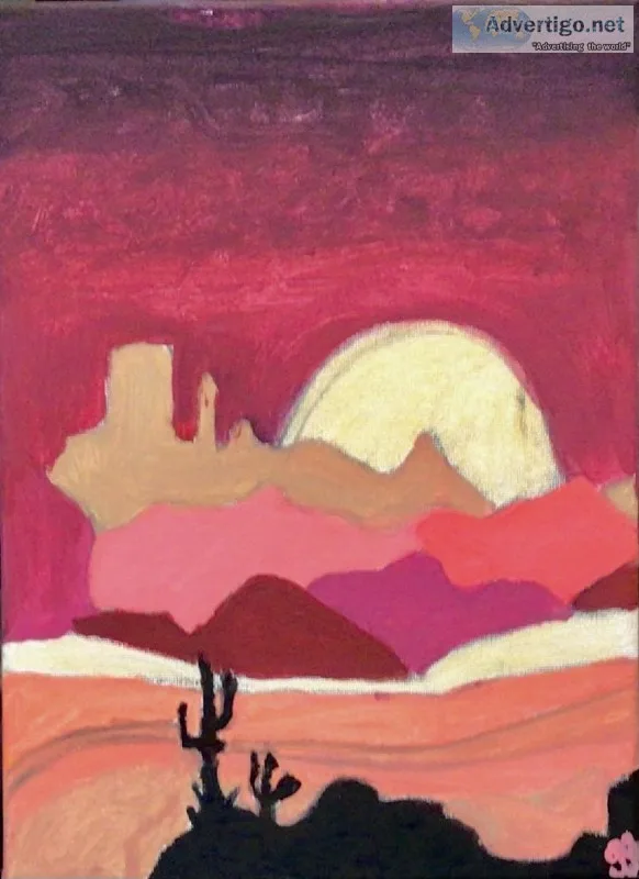Arizona Autumn Sunset 4 GG &ndash 9&rdquo x 12&rdquo Canvas Pain