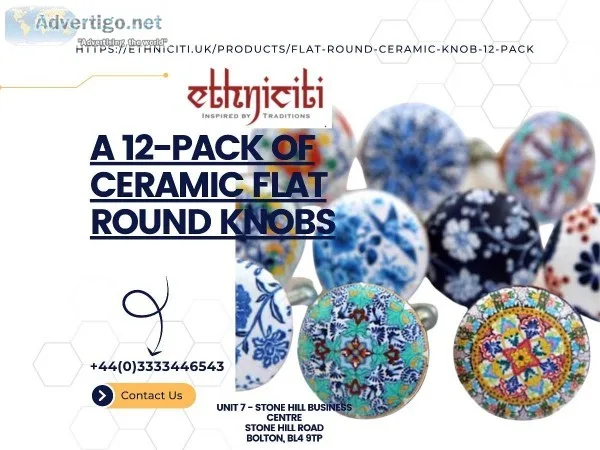 A 12-Pack of Ceramic Flat Round Knobs