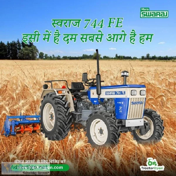 Get Swaraj 744 FE Tractor price in India  Tractorgyan