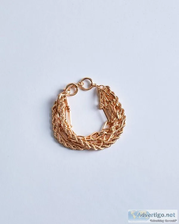 Shop Kelly Multichain Gold Bangle Bracelet