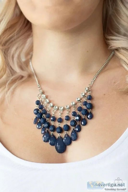 Social Network - Blue Necklace-Paparazzi  The Sassy Sparkle
