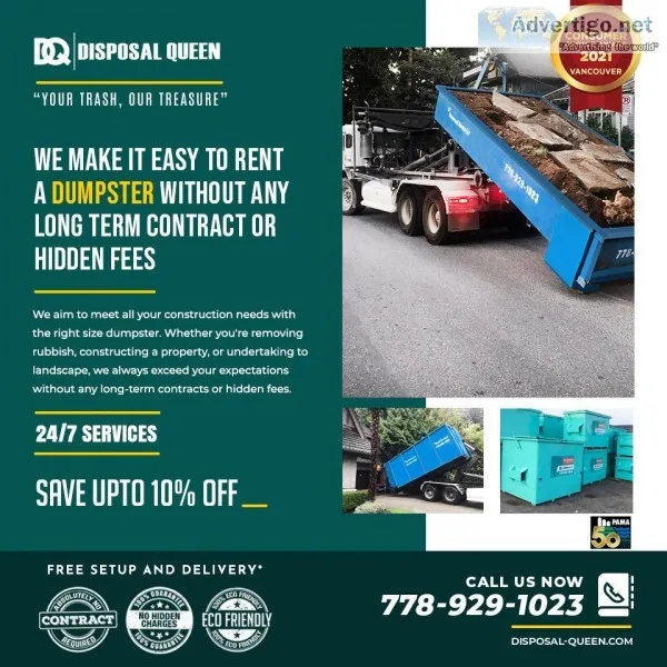 We make it easy to rent a dumpster without any long term contrac