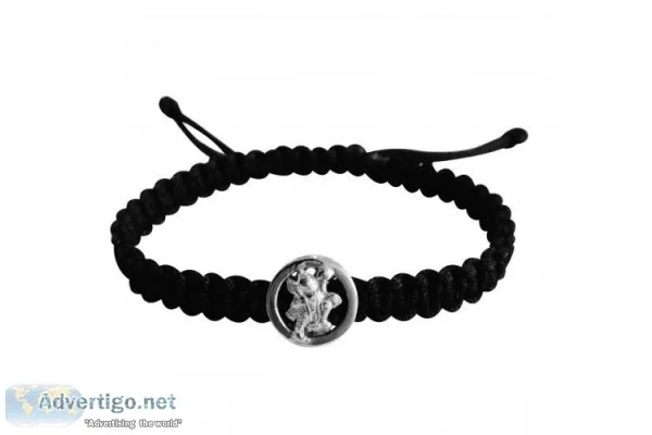 Auspicious Hanuman Bracelet For Men In Silver On Size Adjustable