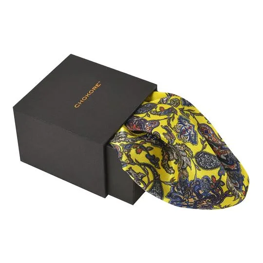 Buy yellow silk pocket square for wedding