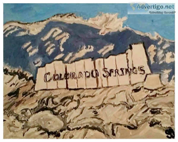 Colorado Springs Mountain View 16&Prime x 20&Prime Canvas Painti