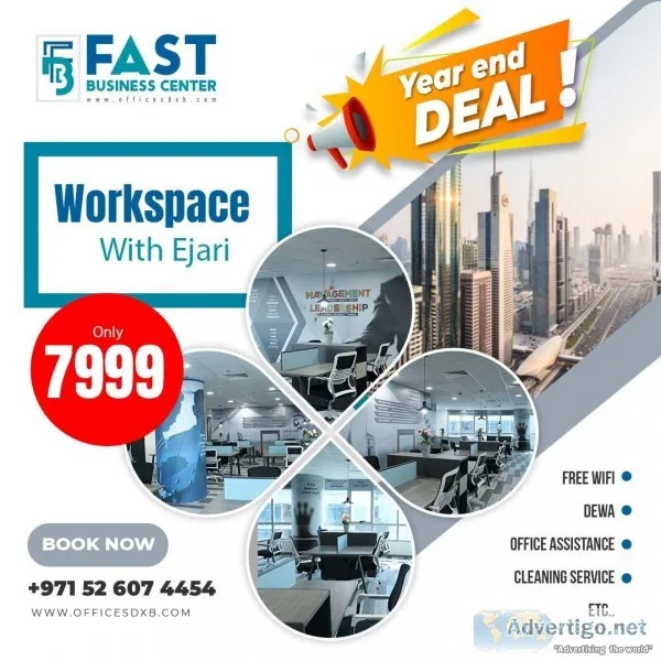 Workspace with ejari only at 7999 year ending deal