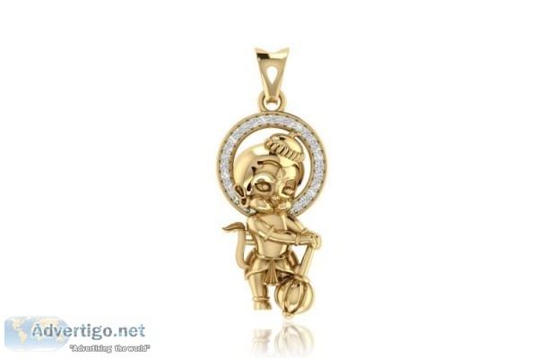 Adorable Bal Hanuman Gold Pendant