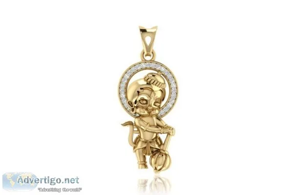 Adorable Bal Hanuman Gold Pendant