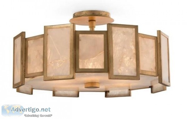John Richard Calcite Panel Six-Light Semiflush  Luxury Wall Scon
