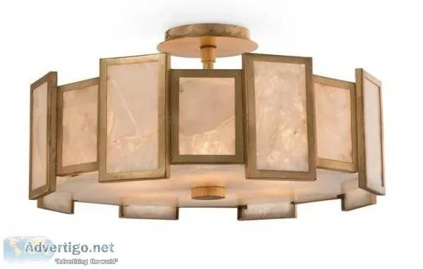 John Richard Calcite Panel Six-Light Semiflush  Luxury Wall Scon