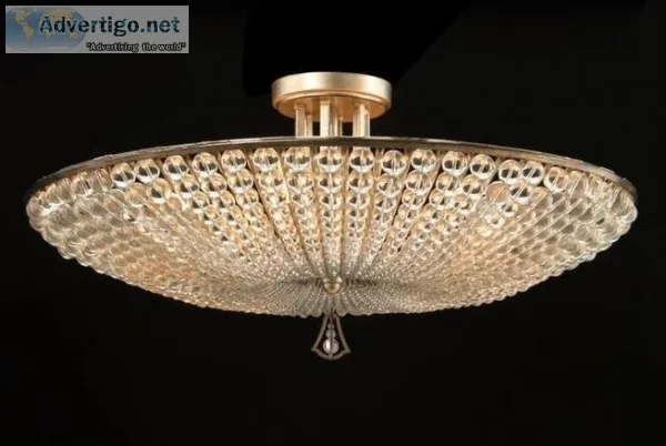 John Richard Beaded Crystal Six-Light Semiflush  Modern Wall Sco