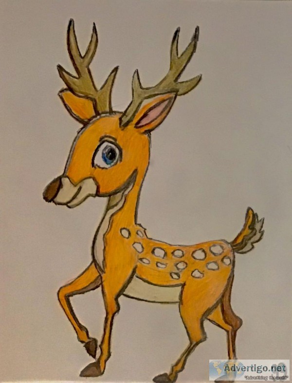 Old Female Deer 2 &ndash 9&rdquo x 12&rdquo Colored Pencil