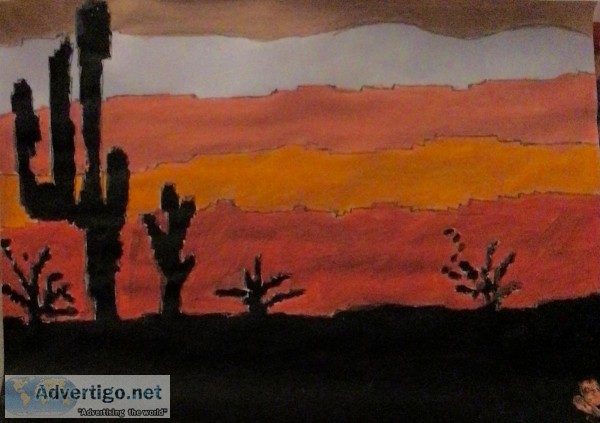 Arizona Deep Autumn Sunset In Desert GG &ndash 8&rdquo x 11&rdqu