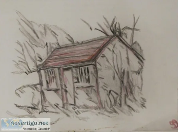 Original Country Winter Barn Art GG &ndash 9&rdquo x 12&rdquo Co