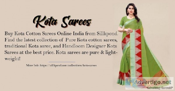 Buy Kota Cotton Sarees Online At Sillkpond - Arrival of Exclusiv