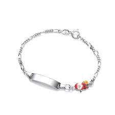 Children s Sterling Silver Father Christmas ID Bracelet For Kids