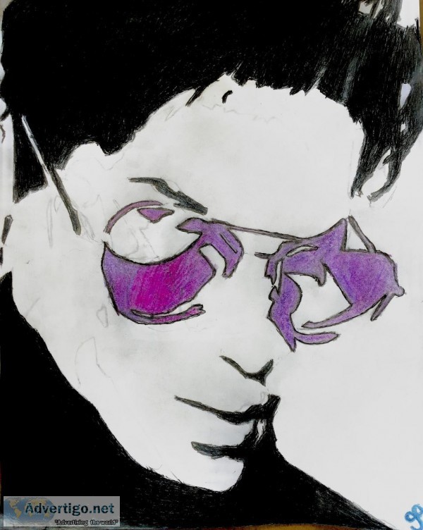 Prince Purple Rain Glasses GG &ndash 8&rdquo x 11&rdquo Colored 