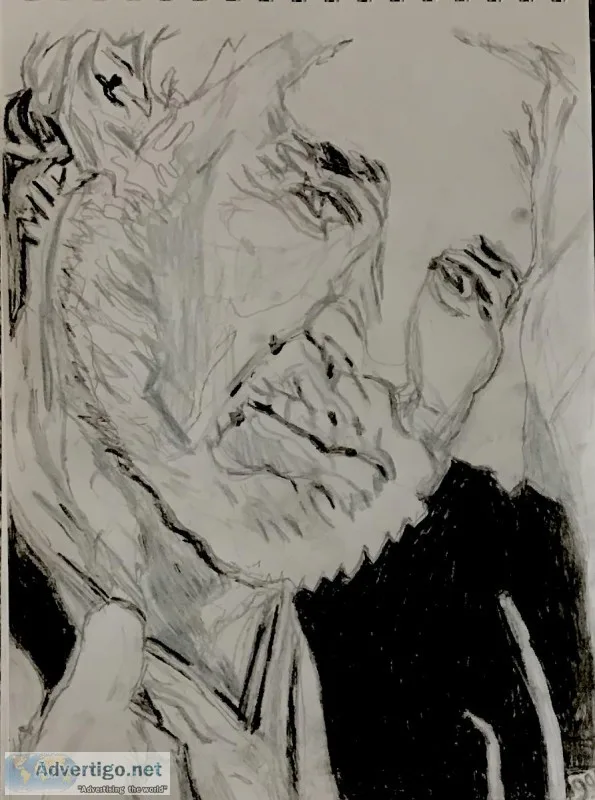 Kenny Rogers Black and White &ndash 9&rdquo x 12&rdquo Charcoal