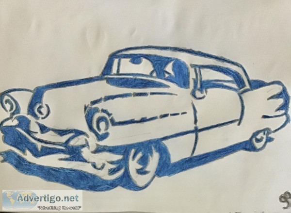 Old Blue Chevy GG 40 &ndash 9&rdquo x 12&rdquo Colored Pencil