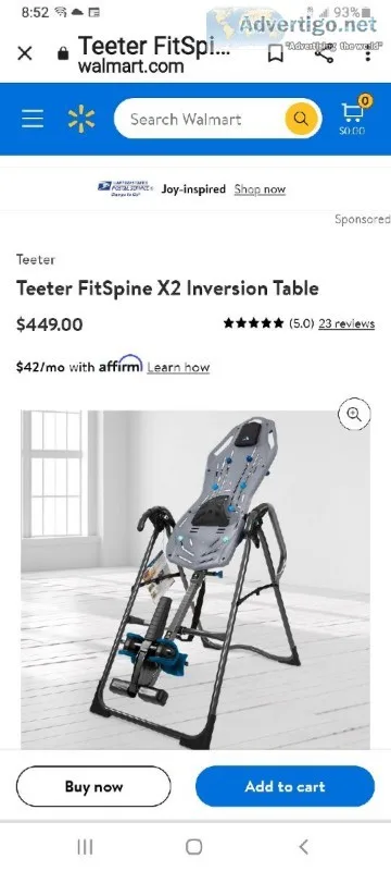 Inversion table never used
