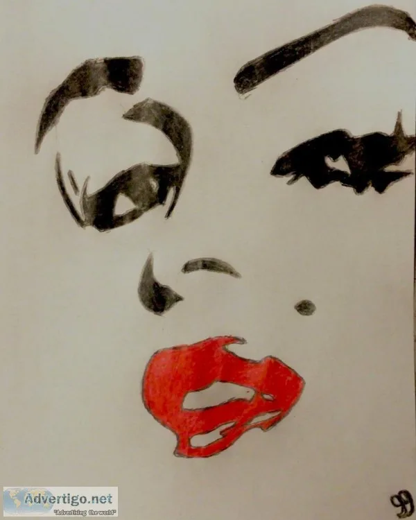 Marilyn Monroe With Red Lipstick GG &ndash 8&Prime x 11&Prime Co