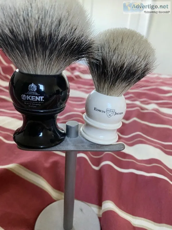 Plisson High Mountain White Badger Shaving Brush Size 12. Never 