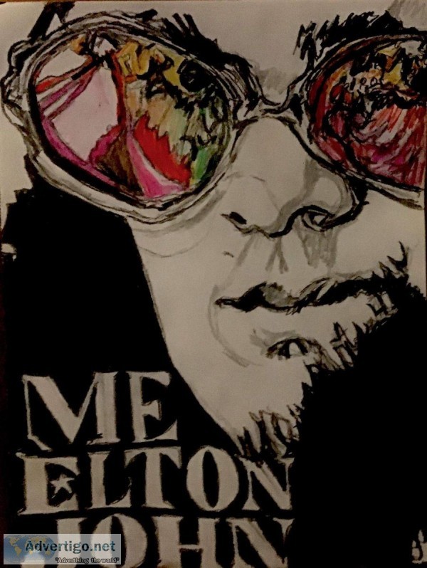 Elton John GG &ndash 8&Prime x 11&Prime Colored Pencil