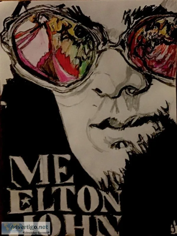 Elton John GG &ndash 8&Prime x 11&Prime Colored Pencil