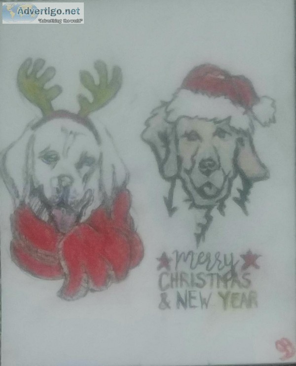 Holiday Golden Retrievers GG &ndash 8&Prime x 10&Prime Canvas Co