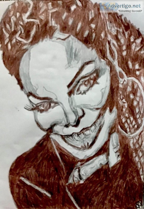 Janet Jackson GG &ndash 9&rdquo x 12&rdquo Colored Pencil