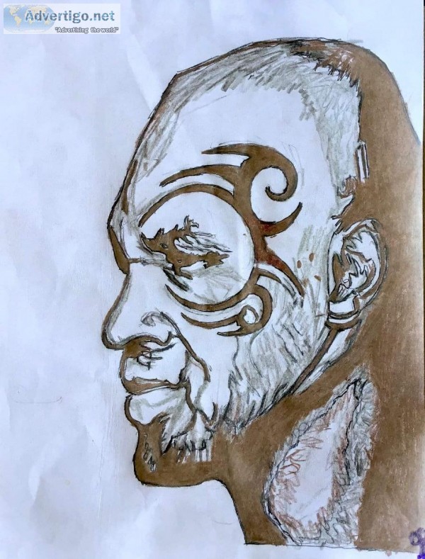 Mike Tyson 2 GG &ndash 8&Prime x 11&Prime Colored Pencil