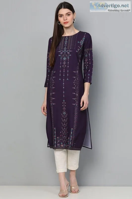 Find Purple Kurti with Palazzo  Ahika