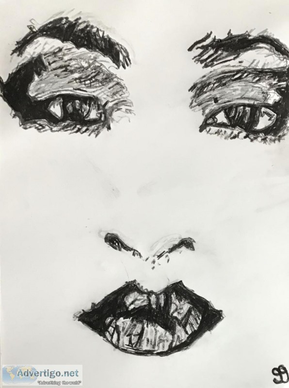 Old Lady Black And White With Lipstick GG 2 &ndash 9&rdquo x 12&