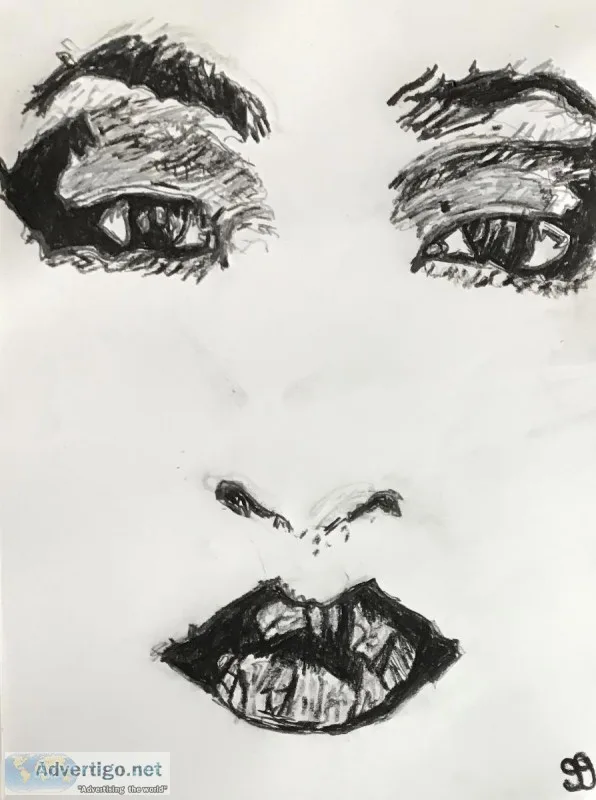Old Lady Black And White With Lipstick GG 2 &ndash 9&rdquo x 12&