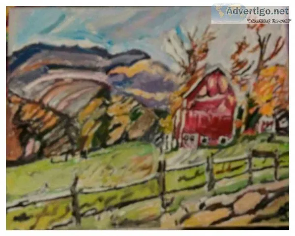 Autumn Fall Old Barn Scenery 6 &ndash 11&Prime x 14&Prime Canvas