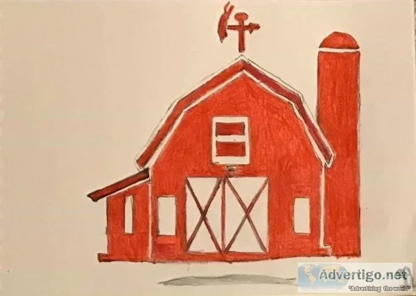 Old Country Barn 9 GG &ndash 9&Prime x 12&Prime Colored Pencil