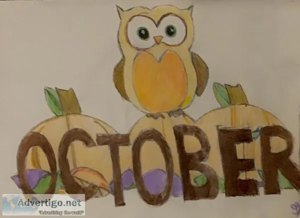 Welcome Autumn October 4 GG &ndash 9&rdquo x 12&rdquo Colored Pe