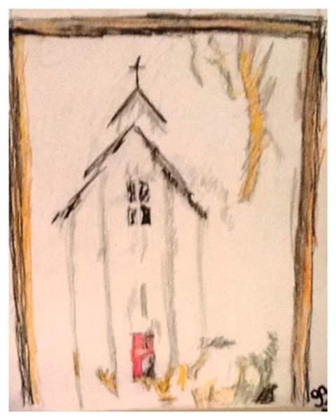 Old Diamond Church &ndash 9&Prime x 12&Prime Colored Pencil