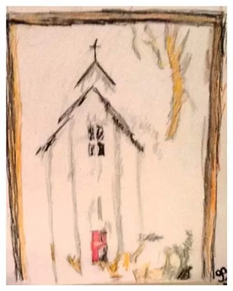 Old Diamond Church &ndash 9&Prime x 12&Prime Colored Pencil