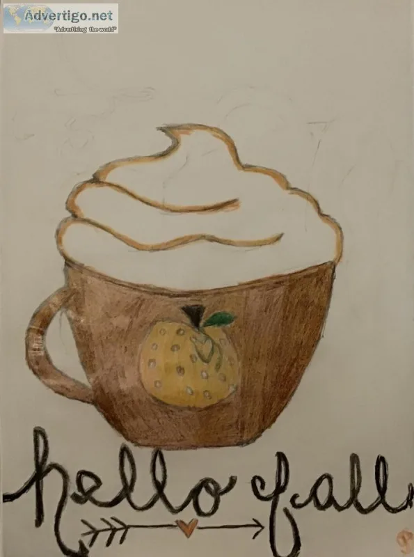 Pumpkin Spice Autumn Fall Latte Art GG &ndash 9&rdquo x 12&rdquo