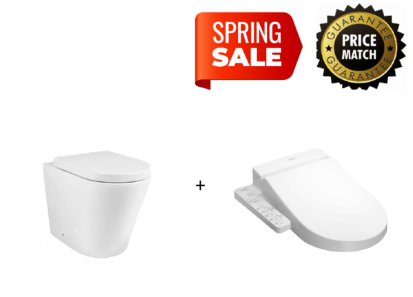 INSPIRE ALZANO WALL FACED RIMLESS TOILET AND TOTO WASHLET W SIDE